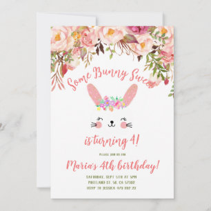 Een Bunny Sweet Rabbit gezicht Birthday Invitation Kaart