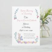 Een Bunny Uitnodiging, 1e verjaardag, 2e verjaarda Kaart (Staand voorkant)