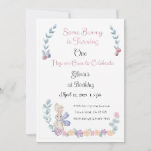 Een Bunny Uitnodiging, 1e verjaardag, 2e verjaarda Kaart