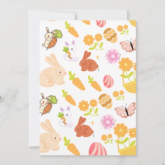 Een Bunny verandert een Bunny 1st Birthday party Kaart (Achterkant)