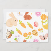 Een Bunny verandert een Bunny 1st Birthday party Kaart (Achterkant)