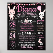 Een Bunny verandert een Ester Birthday-teken Poster (Voorkant)