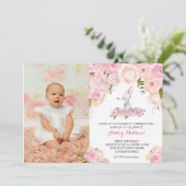 Een bunny verjaardagsuitnodiging kaart (Staand voorkant)