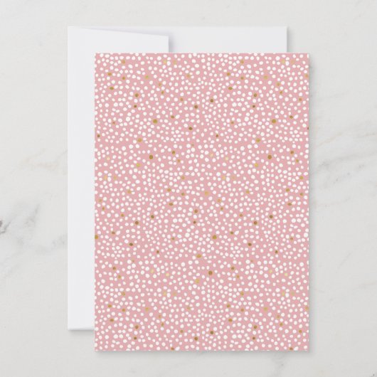 Een Bunny Waterverf Pink & Gold Birthday Party Kaart (Achterkant)