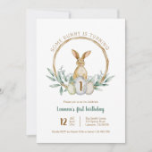 Een Bunny Waterverf Wreath Invitation Kaart (Voorkant)