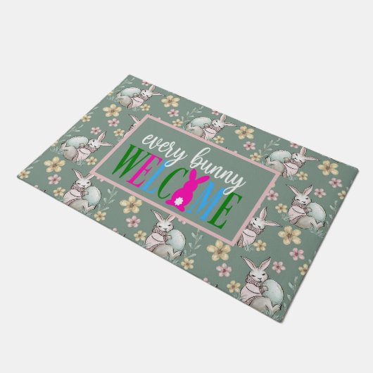 Een bunny Welkom Deurmat (Schuin)