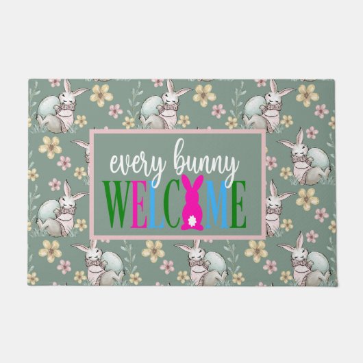 Een bunny Welkom Deurmat (Voorkant)