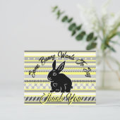 Een Bunny wil je bedanken, Geel en Grijs Briefkaart (Staand voorkant)