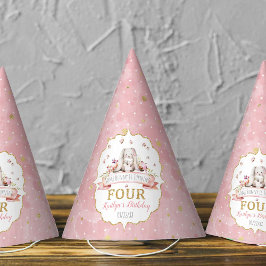 Een Bunny wordt vier vierde verjaardag Feesthoedjes