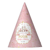 Een Bunny wordt vier vierde verjaardag Feesthoedjes (Voorkant)