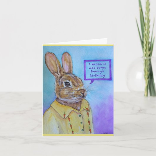 Een Bunny's verjaardag Kaart (Voorkant)