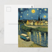 Een busje bij de rivier Van Gogh Parodie Briefkaart (Voorkant / Achterkant)