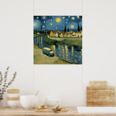 Een busje bij de rivier Van Gogh Parodie Poster (Keuken)