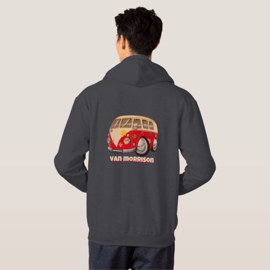 Een busje genaamd Morrison. Camping en Surfer Unis Hoodie (Achterkant volledig)