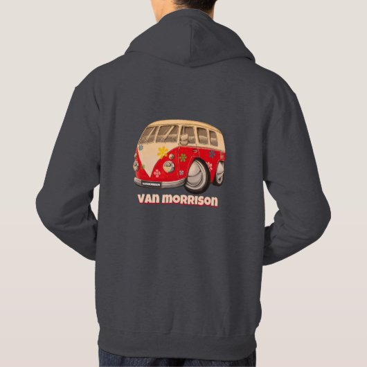 Een busje genaamd Morrison. Camping en Surfer Unis Hoodie (Achterkant)