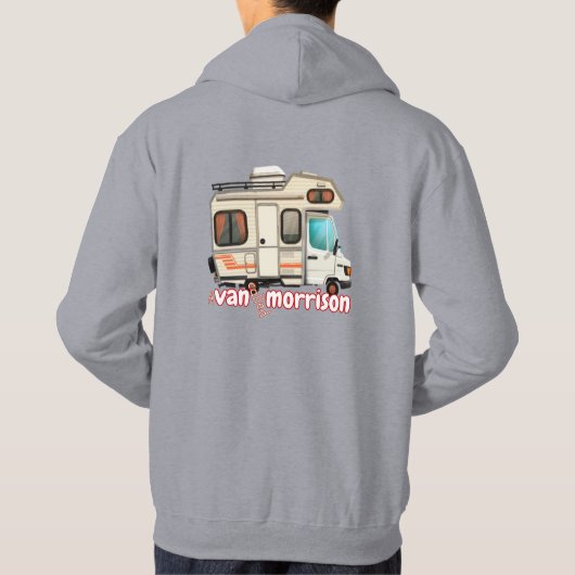 Een busje genaamd Morrison. Camping en Surfer Unis Hoodie (Achterkant)