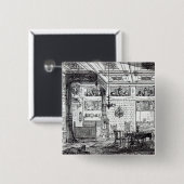Een busruimte vierkante button 5,1 cm (Voorkant /achterkant)