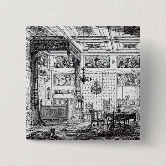 Een busruimte vierkante button 5,1 cm (Voorkant)