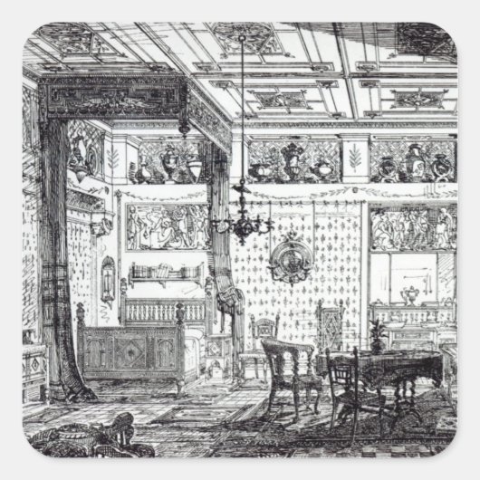 Een busruimte vierkante sticker (Voorkant)