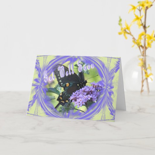 Een Butterfly GetWellWish-kan in woorden verandere Kaart (Gele Bloem)