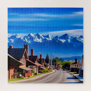 Een buurtstraat in Nieuw-Zeeland Legpuzzel