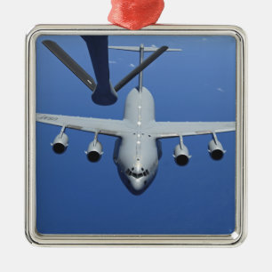 Een C-17 Globemaster III nadert de boom Metalen Ornament