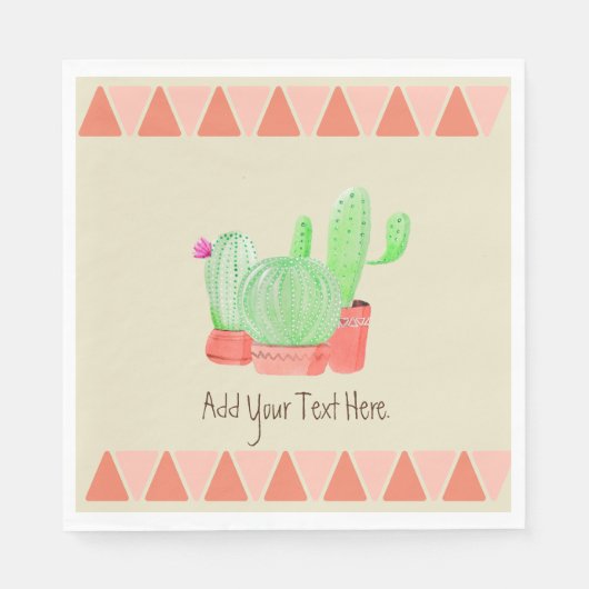 Een Cactus Trio papieren servet (Voorkant)