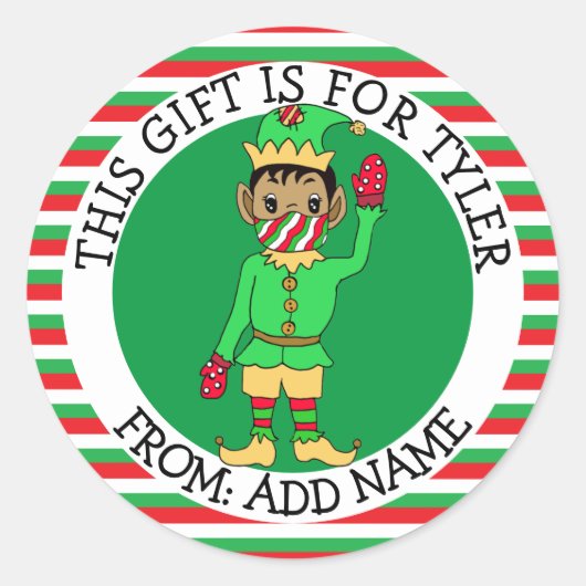 Een cadeau Label aan en van etnische Elf Gift Labe (Voorkant)