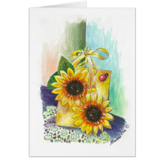 Een cadeau met zonnebloemen