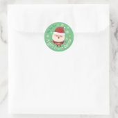 Een cadeau van de Kerstman Cute Kerststicker Ronde Sticker (Tas)