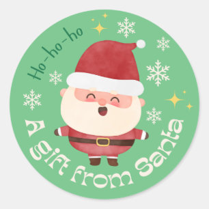 Een cadeau van de Kerstman Cute Kerststicker Ronde Sticker