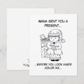 Een cadeau van Nana vakantiekaart Feestdagenkaart (Voorkant / Achterkant)