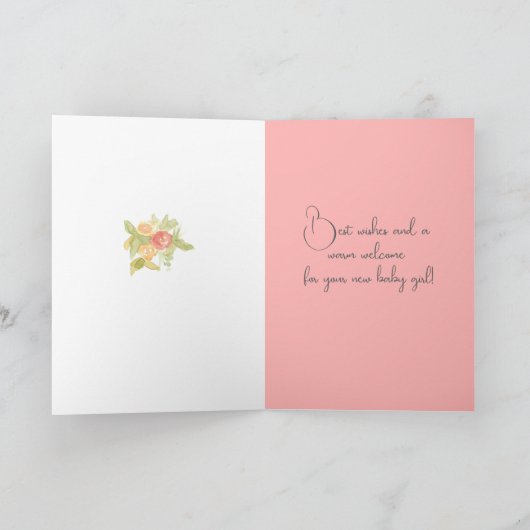 Een cadeau voor Baby Sweet Little Pumpkin Pink Flo Kaart (Binnen)