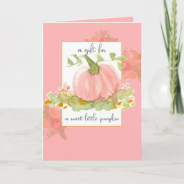 Een cadeau voor Baby Sweet Little Pumpkin Pink Flo Kaart