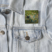 Een cadeau voor een mountainbiking vierkante button 5,1 cm (In situ)