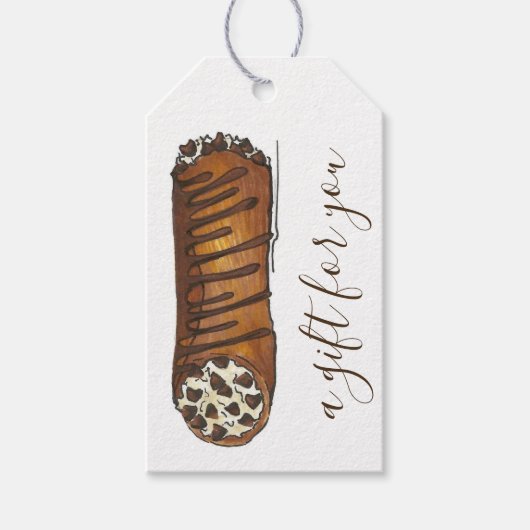 Een cadeau voor je homemade chocolade Chip Cannoli Cadeaulabel (Voorkant)