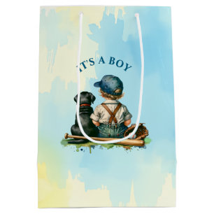 Een cadeau voor jou   Baby shower met honkbalthema Medium Cadeauzakje