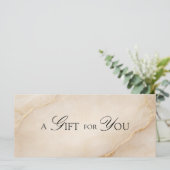 Een cadeau voor jou! Beige goud marmer (Staand voorkant)