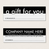 Een cadeau voor jou (blanco bedrag) mini visitekaartjes (Voorkant /achterkant)