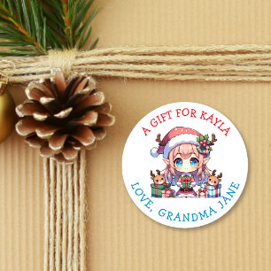 Een cadeau voor jou Naar en van kerstcadeautje Ronde Sticker
