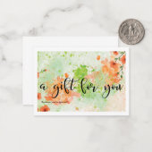 Een cadeau voor jou notitiekaartje (Voorkant / Achterkant in situ)
