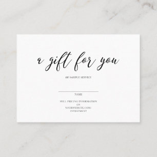 Een cadeau voor jou visitekaartje