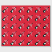 Een cadeau voor kerstfeestdagen met een rotsguitaa cadeaupapier (Vlak)