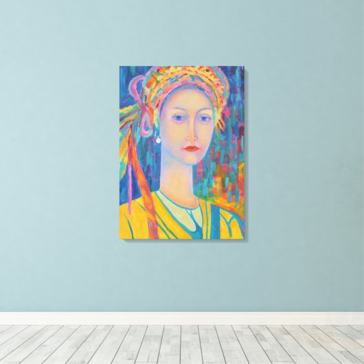 Een cadeau voor moeders met een Pools volksdesign Canvas Afdruk (Insitu (Houten vloer))