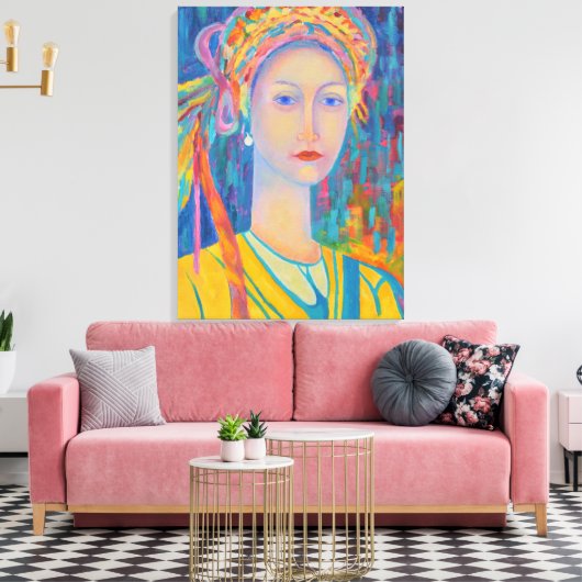 Een cadeau voor moeders met een Pools volksdesign Canvas Afdruk (Insitu (Woonkamer))