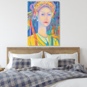 Een cadeau voor moeders met een Pools volksdesign Canvas Afdruk (Insitu (Slaapkamer))