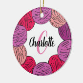 Een cadeau voor paarse en roze wol keramisch ornament (Links)