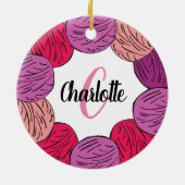 Een cadeau voor paarse en roze wol keramisch ornament (Achterkant)