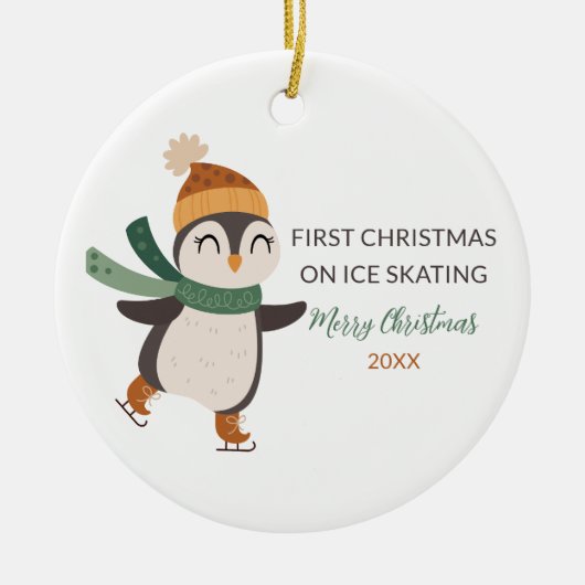 Een cadeau voor schaatsliefhebbers keramisch ornament (Voorkant)
