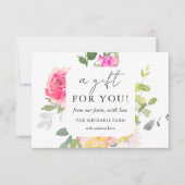 Een cadeau voor u Boerderij Floral Cadeaubon (Voorkant)